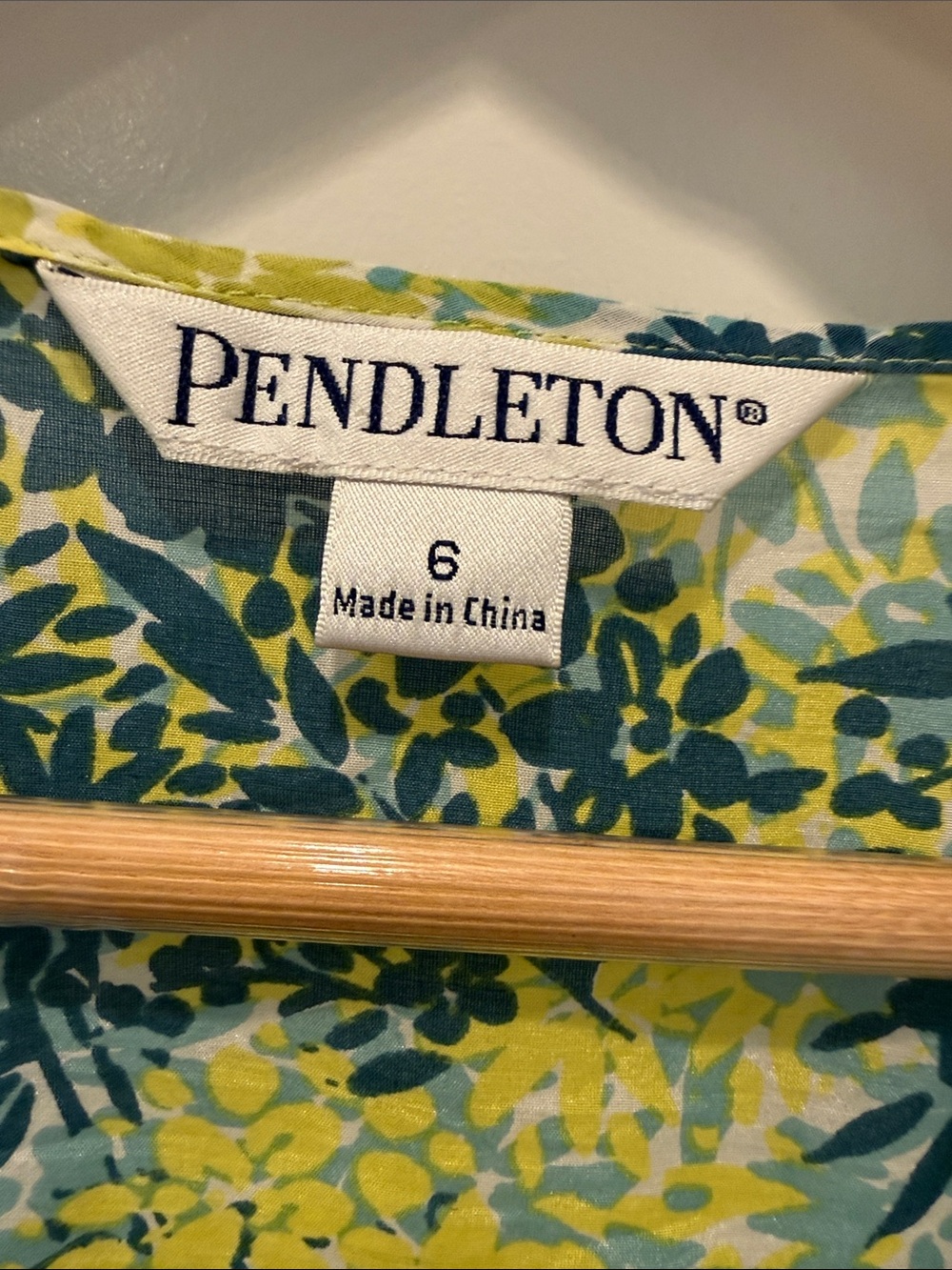 Pendleton Yellow & Teal Floral Ruffle-Front Button Tank - Picture 2 of 8